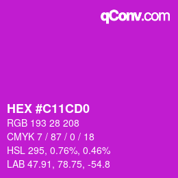 Farbcode: HEX #C11CD0 | qconv.com