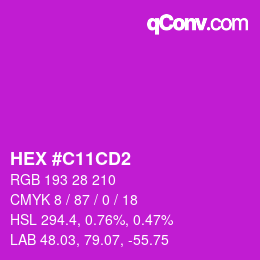 Farbcode: HEX #C11CD2 | qconv.com
