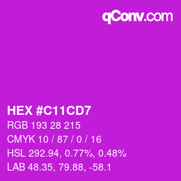 Farbcode: HEX #C11CD7 | qconv.com