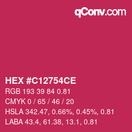 カラーコード: HEX #C12754CE | qconv.com