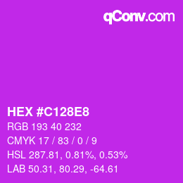 Color code: HEX #C128E8 | qconv.com