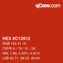 Color code: HEX #C12912 | qconv.com