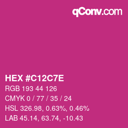 Color code: HEX #C12C7E | qconv.com