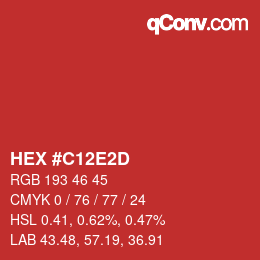 カラーコード: HEX #C12E2D | qconv.com