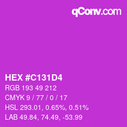 カラーコード: HEX #C131D4 | qconv.com