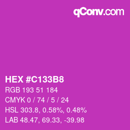Farbcode: HEX #C133B8 | qconv.com