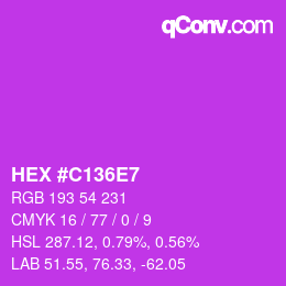 Color code: HEX #C136E7 | qconv.com