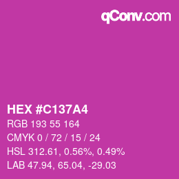 カラーコード: HEX #C137A4 | qconv.com
