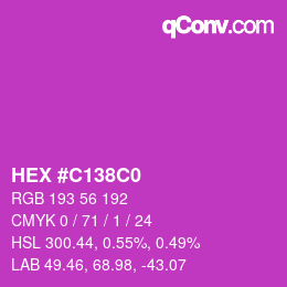 颜色代码: HEX #C138C0 | qconv.com