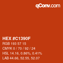 Color code: HEX #C1390F | qconv.com