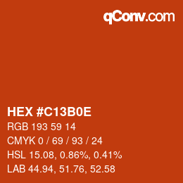 Color code: HEX #C13B0E | qconv.com