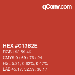 Color code: HEX #C13B2E | qconv.com