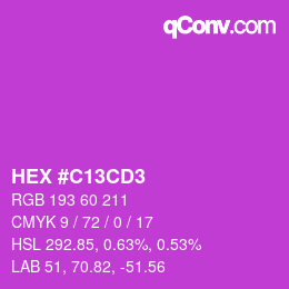 Farbcode: HEX #C13CD3 | qconv.com