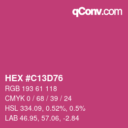 カラーコード: HEX #C13D76 | qconv.com