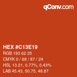 Color code: HEX #C13E19 | qconv.com