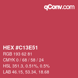 颜色代码: HEX #C13E51 | qconv.com