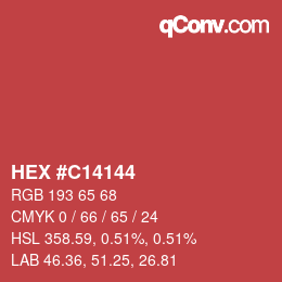 Farbcode: HEX #C14144 | qconv.com