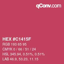 颜色代码: HEX #C1415F | qconv.com