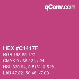 Farbcode: HEX #C1417F | qconv.com