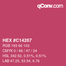 カラーコード: HEX #C14267 | qconv.com
