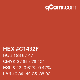 Color code: HEX #C1432F | qconv.com