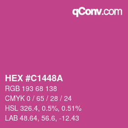 颜色代码: HEX #C1448A | qconv.com