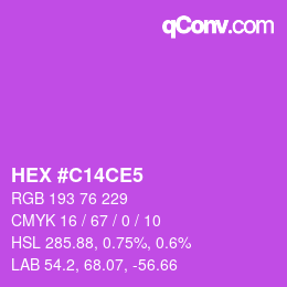 カラーコード: HEX #C14CE5 | qconv.com