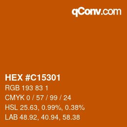 Color code: HEX #C15301 | qconv.com