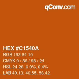 Color code: HEX #C1540A | qconv.com