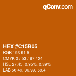 Color code: HEX #C15B05 | qconv.com