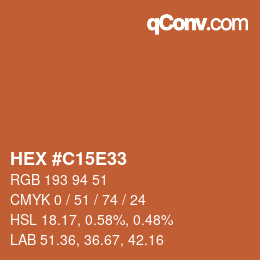 Color code: HEX #C15E33 | qconv.com