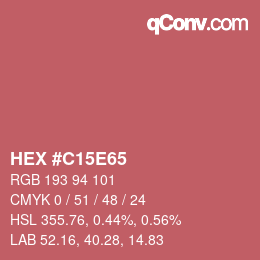 Código de color: HEX #C15E65 | qconv.com