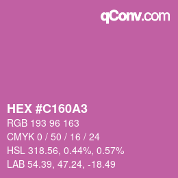 颜色代码: HEX #C160A3 | qconv.com