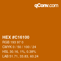 Color code: HEX #C16100 | qconv.com