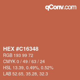Color code: HEX #C16348 | qconv.com