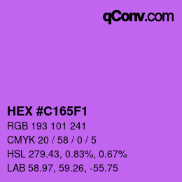 Farbcode: HEX #C165F1 | qconv.com