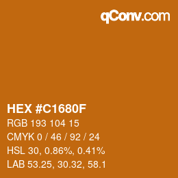 Color code: HEX #C1680F | qconv.com