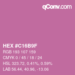 カラーコード: HEX #C16B9F | qconv.com