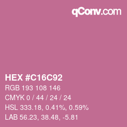 カラーコード: HEX #C16C92 | qconv.com