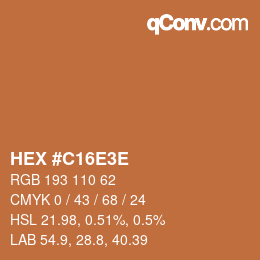 Color code: HEX #C16E3E | qconv.com