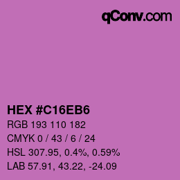 カラーコード: HEX #C16EB6 | qconv.com