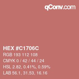 颜色代码: HEX #C1706C | qconv.com