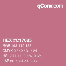Color code: HEX #C17085 | qconv.com