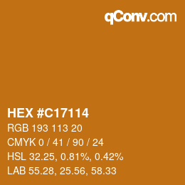 カラーコード: HEX #C17114 | qconv.com