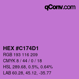 カラーコード: HEX #C174D1 | qconv.com