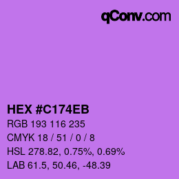 Farbcode: HEX #C174EB | qconv.com