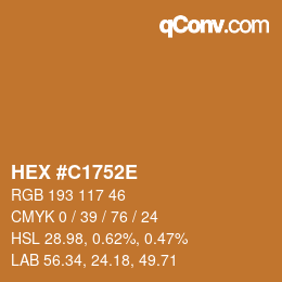 Color code: HEX #C1752E | qconv.com