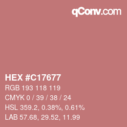 カラーコード: HEX #C17677 | qconv.com