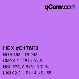 カラーコード: HEX #C176F3 | qconv.com