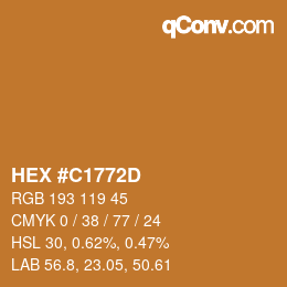 Color code: HEX #C1772D | qconv.com